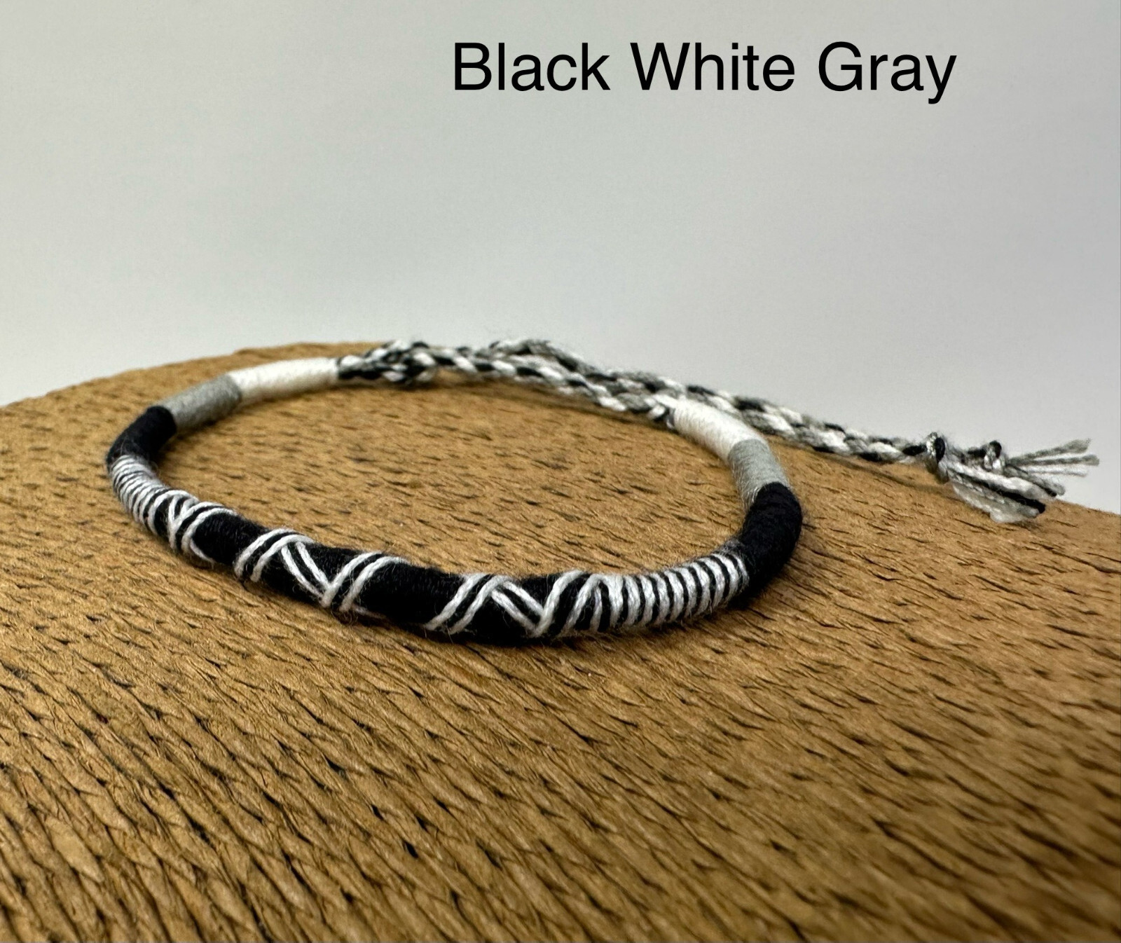 Handmade Adjustable Braided Bracelet – Black White & Multicolor Unisex Gift gallery