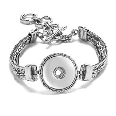 Silver 9in. Snap Jewelry Ginger Charm Bracelet Fits 18MM 20MM Custom Buttons