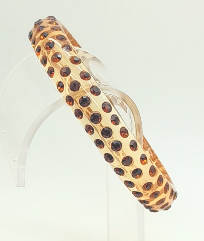 Transparent brown round Plastic dark brown rhinestone fashion bangle bracelets gallery