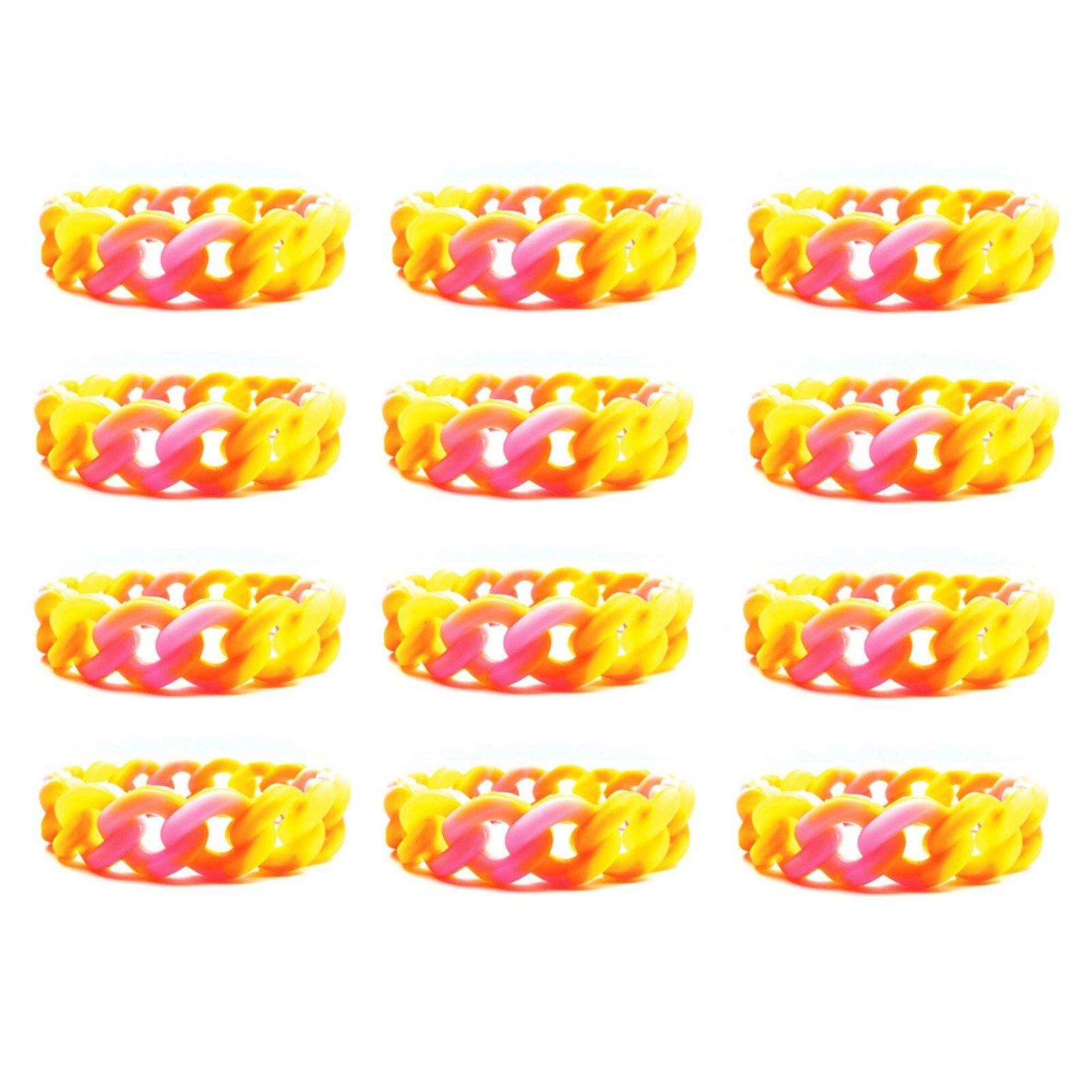 Bracelet Party Favors for Girls and Women Tie-Dye Silicone Chain Bracelet 12 pcs gallery