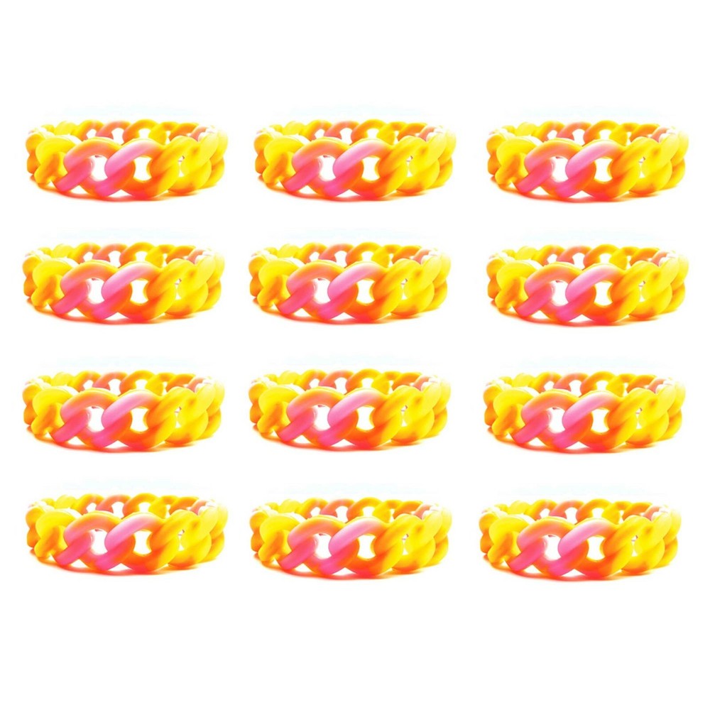 Bracelet Party Favors for Girls and Women Tie-Dye Silicone Chain Bracelet 12 pcs