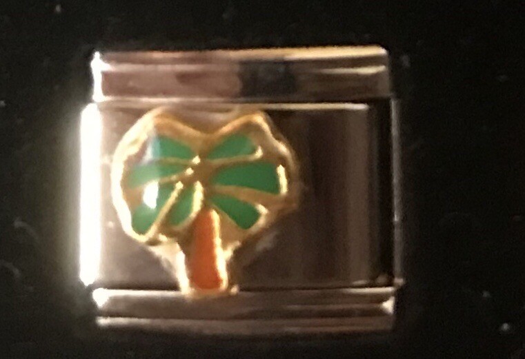 Palm Tree Italian Charm Enamel Link 9MM K47 gallery