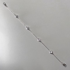 0.80Ct Diamond By The Yard 4 Stations Bracelet E VVS1 Round 14k Gold Man Made