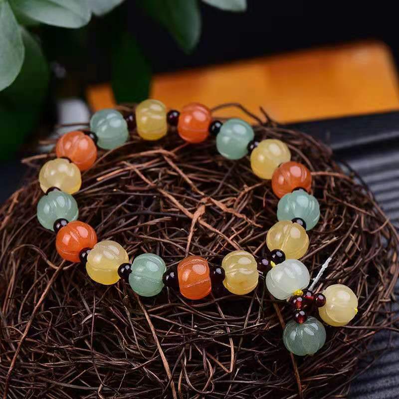 Jade Bracelet Natural Lighter Imperial Beads Charm Stretchy Handmade Gemstone gallery