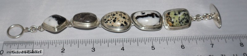 Silpada Sterling Silver Vintage Jasper Stone Toggle Clasp Link Bracelet B0617 gallery