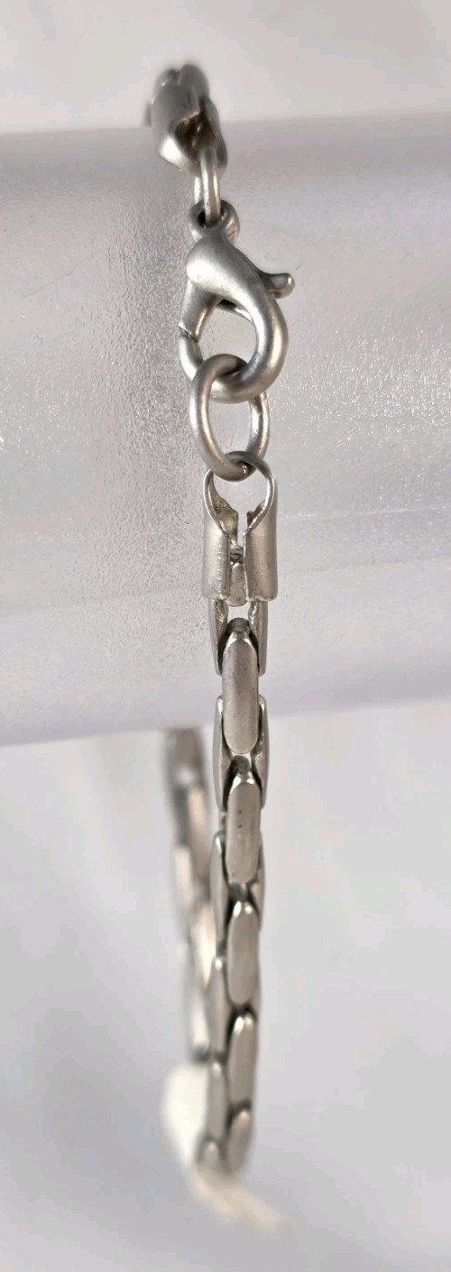 Unisex bracelet, stainless steel, 8" long, rice seed design (1) gallery