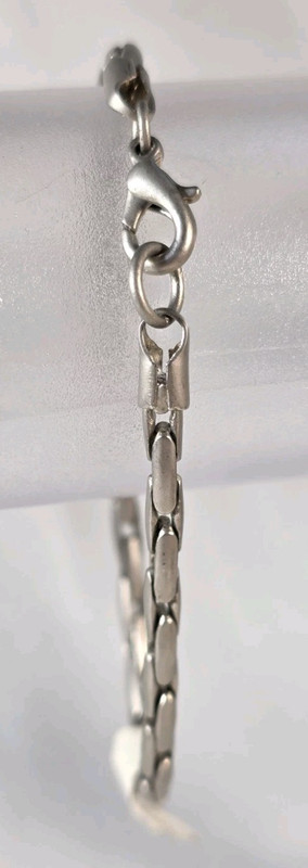 Unisex bracelet, stainless steel, 8" long, rice seed design (1) gallery