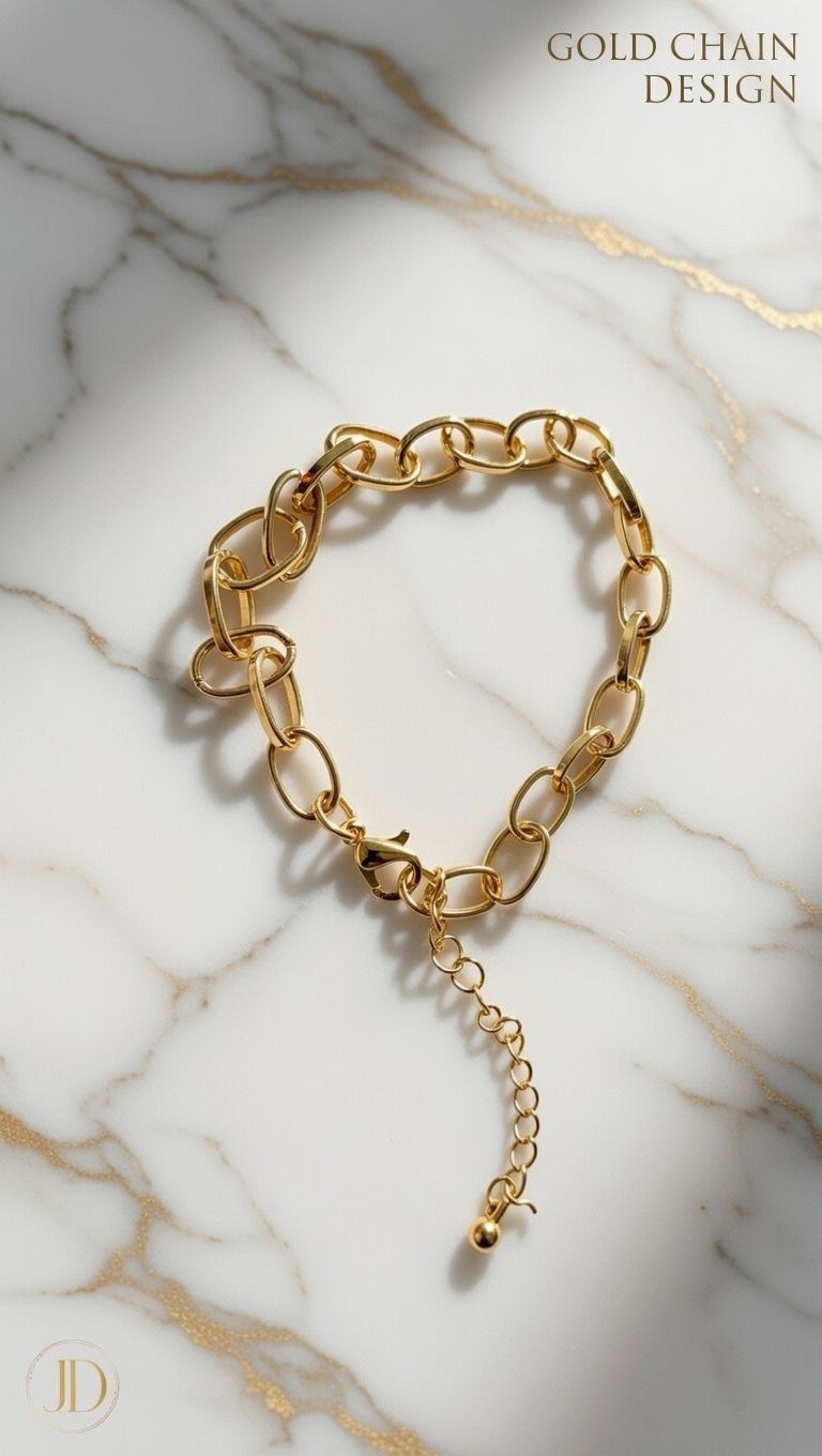Elegant Gold Paperclip Link Chain Bracelet for Women Adjustable Chunky Luxury gallery