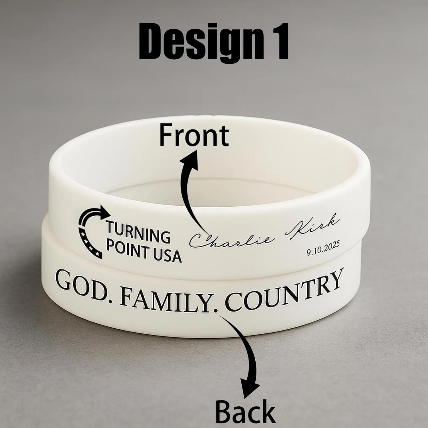 3 Pack Charlie Kirk Freedom Rubber Wristband Bracelet Band for Men Women, Charli gallery