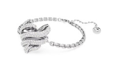 Swarovski – Hyperbola bracelet – Heart, White, Rhodium plated