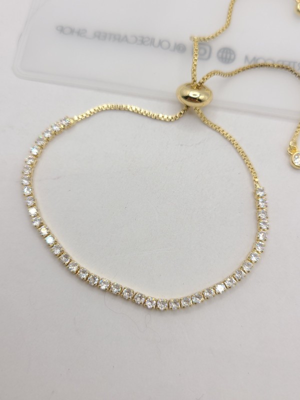 Louise Carter Melly Adjustable Tennis Bracelet 18k Gold PVD gallery