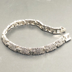 Marcacite Gemstone Bracelet Silver-Tone Vivani Classic Casual Formal 8″