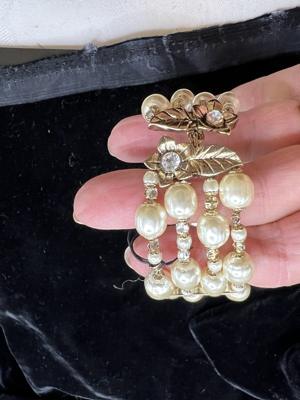 NEW Miriam Haskell Baroque Pearl and Swarovski Montees 4 Strand Coil Bracelet gallery