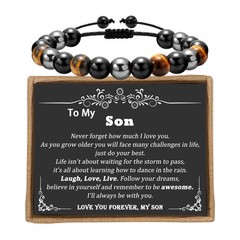 Graduation Gifts for Teen Boys Adult Son Bracelet from Mom Dad, Handmade Gift…
