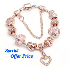 Young Women’s Jewellery Love Geometry Rose Gold Charm Wrist Round Bracelet