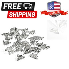 30 I Love Jesus Christian Jewelry Charms with Heart Plated Pewter Base Metal
