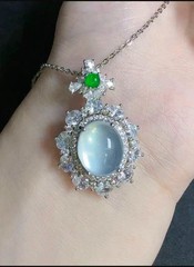 Natural white quartz crystal pendant