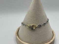 Freida Rothman Crystal Station Bracelet Two Tone NWOT