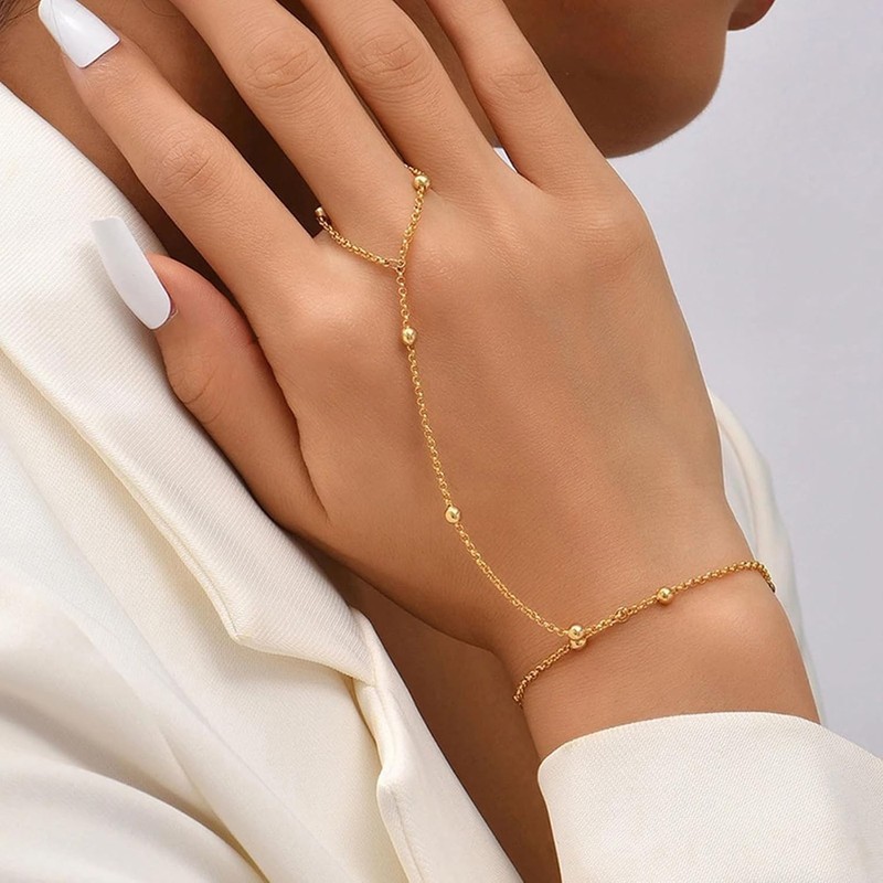 Sophisticated Gold Hand Chain Bracelet for Women: Perfect for All Occasions gallery