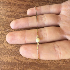 Trifari Gold Snake Chain Beaded Bracelet Spring Ring Clasp Signed