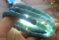 1 pcs Burma A Green jade jadeite bead Circle bracelet Bangle 路路通手链 131390