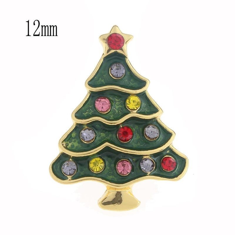 Mini Snap Jewelry Christmas Tree Crystal Enamel fits 12mm Petite Ginger Charm gallery