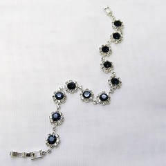 Navy Blue Rhinestone Crystal Sparkle Tennis Bracelet Wedding Prom Evening #4366