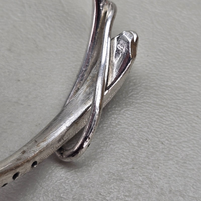 Snake Bangle Bracelet Silver Tone Red Eyes Wrap Style Animal Jewelry gallery