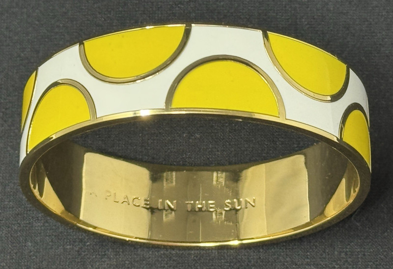 Kate Spade New York Yellow & White Enamel Dot Bangle Bracelet A Place In The Sun gallery