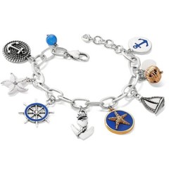 Brighton CRUZ Nautical Starfish Anchor Sailboat Charm Bracelet MSRP $110 NEW