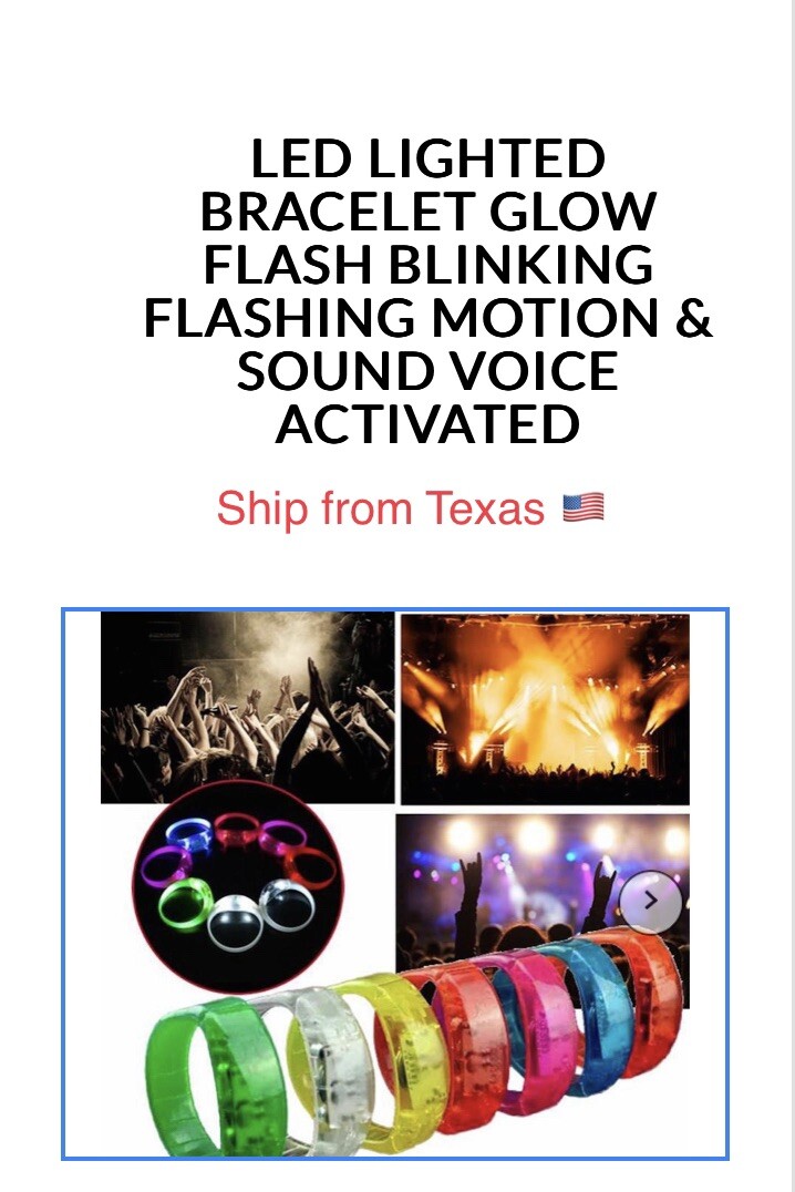 12xBANGLE BRACELET FLASH GLOW BAND LIGHT-UP LED MOTION SOUND ACTIVATED WRISTBAND gallery