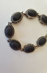 Paparazzi Matte Black Silver Oval Bead Bracelet