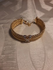 Cuff Bracelet 18k Gold Finish Made In Italy Sz 6″-7″ A35