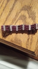Umbalite Garnet Bracelet 6.5″or7.8″ Silver Tone Boho Adjustable Length