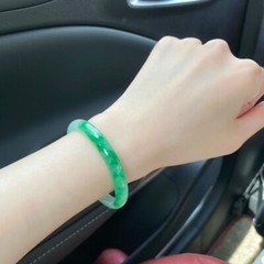 Exquisite Natural A+Jade Green Jadeite Gemstone Bangle Bracelet size 53-63mm