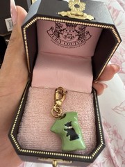 Juicy Couture Green Enamel w/Dog T-Shirt Charm, Retired, NIB!