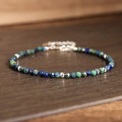 Natural Azurite Stone Bracelet Azurite Malachite Gemstone Dainty Bracelet