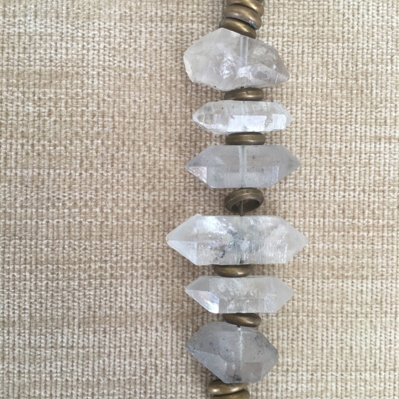 Quartz Crystal Bracelet Matte Brass Metal gallery