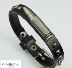 MEN/ Women Punk Bullet Rivet Genuine Leather Wristband Bracelet /Bangle 6.8-8.6″