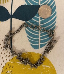 Gypsy bell bracelet beaded extra large anklet 8.5-9 in silver tone boho