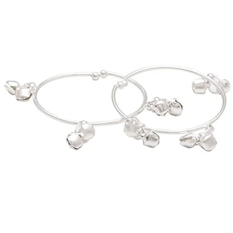 Silver Plated Metal Handmade Nazariya Small Baby Girl & Boy Bangle Jewelry 0-12 gallery