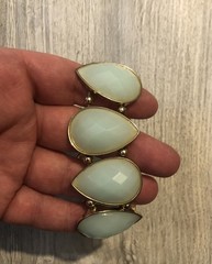 Light Sea Blue Gemstone Stretch Bracelet Fashion Costume Jewelry 0C25 897
