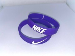 Nike Baller Band Silicone Rubber Bracelet Purple White Elite Series AF1 BEST