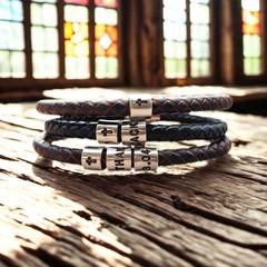 Christian Bracelet with Hand Stamped Cross Ring- Optional Personalisation – Gift