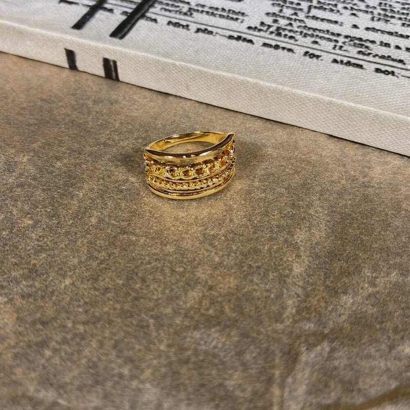 Set of 2 Goldfilled Jewelry pieces: Clover Bracelet and Multi-Layer Band Ring gallery