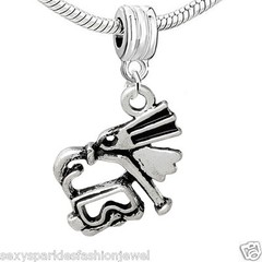 Scuba Diving Mask and Snorkel Charm Bead for European Charm Bracelet 3715