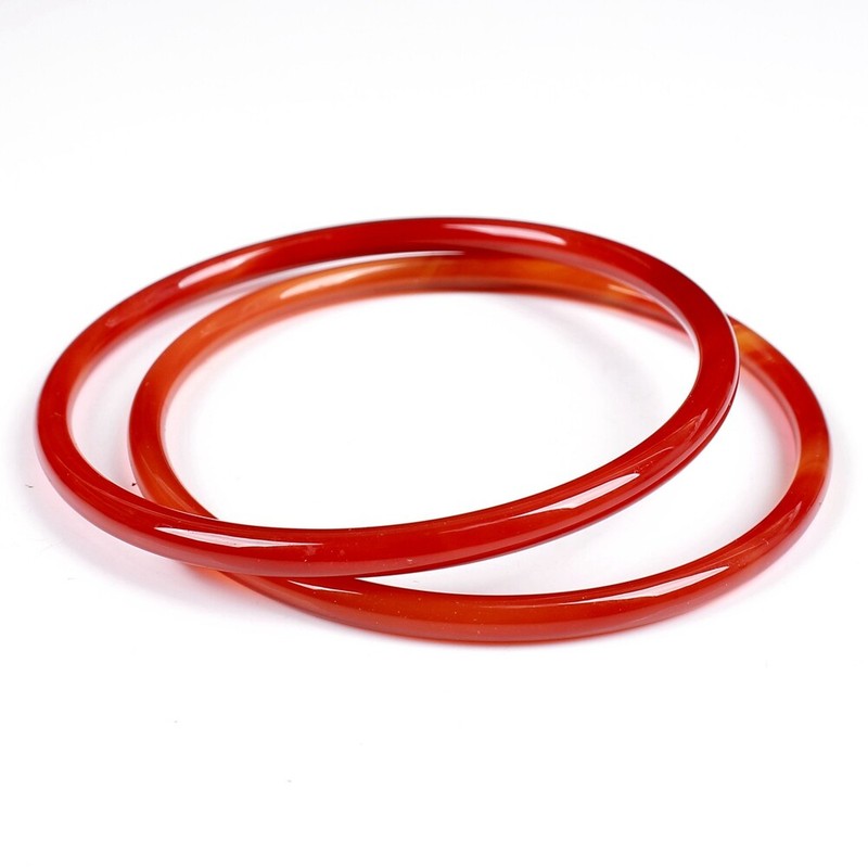 52-63mm Certified Natural Agate Chalcedony A Grade Ice red Bangle Bracelet AAA gallery