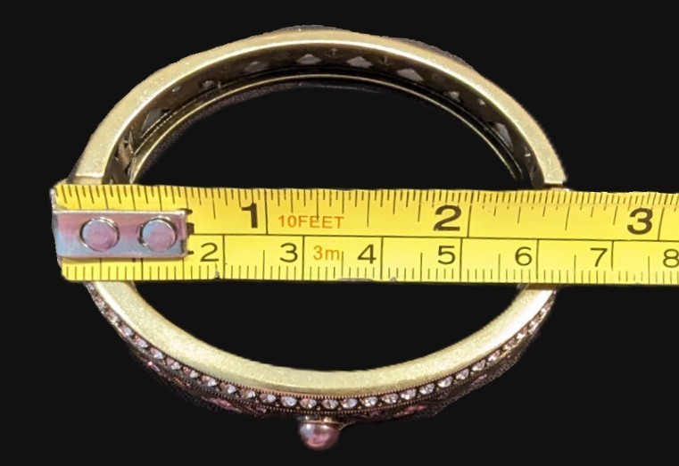 Signed Heidi Daus Bronze Purple Swarovski Crystal Clamper Bracelet Daily Double gallery