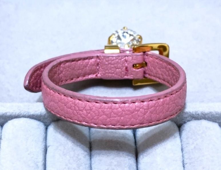 MIU MIU Large Stone Leather Bracelet 41090 gallery
