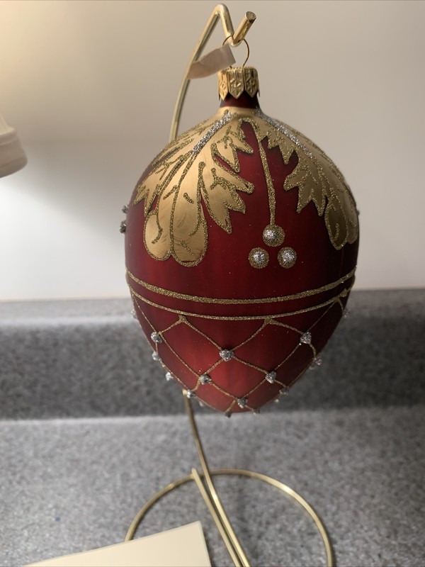 Made In Poland Burgundy Egg Ornament “The Museum Company” Pre Owned gallery